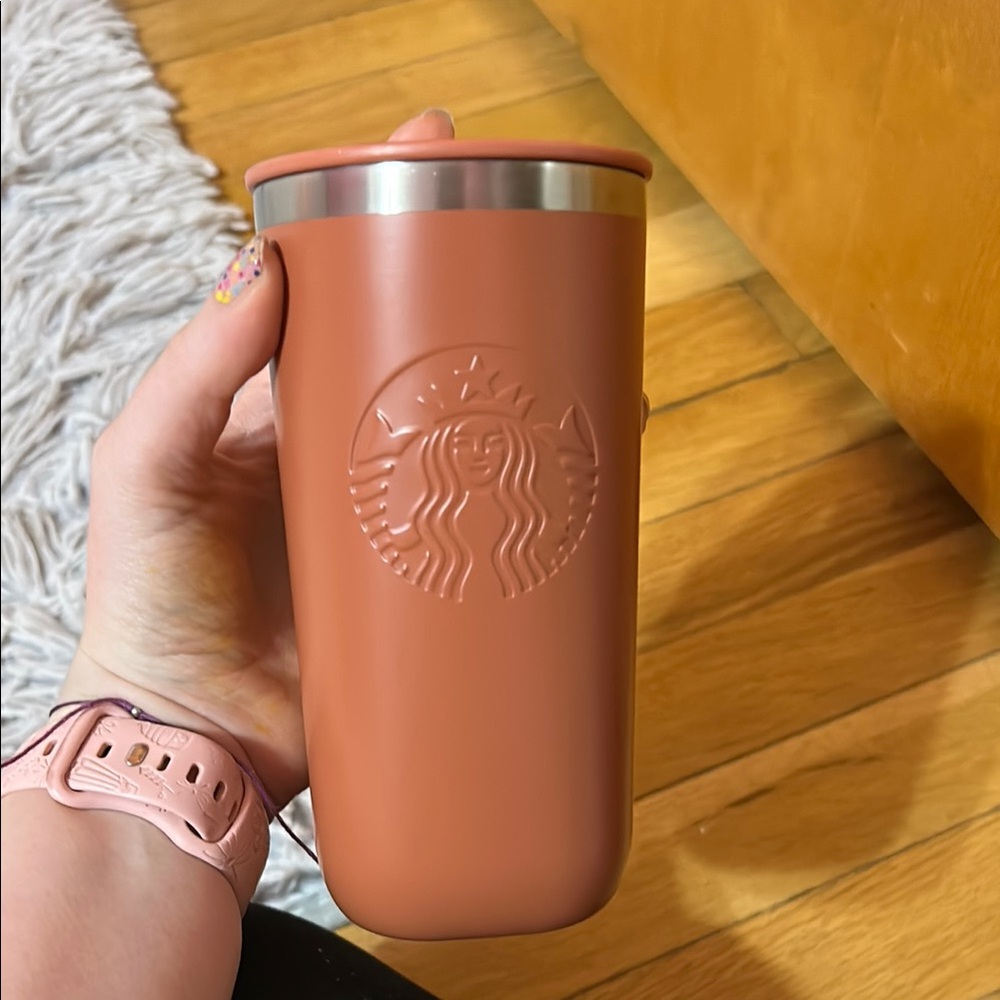 Starbucks Clay-Colored Tumbler with Stainless Steel Lid